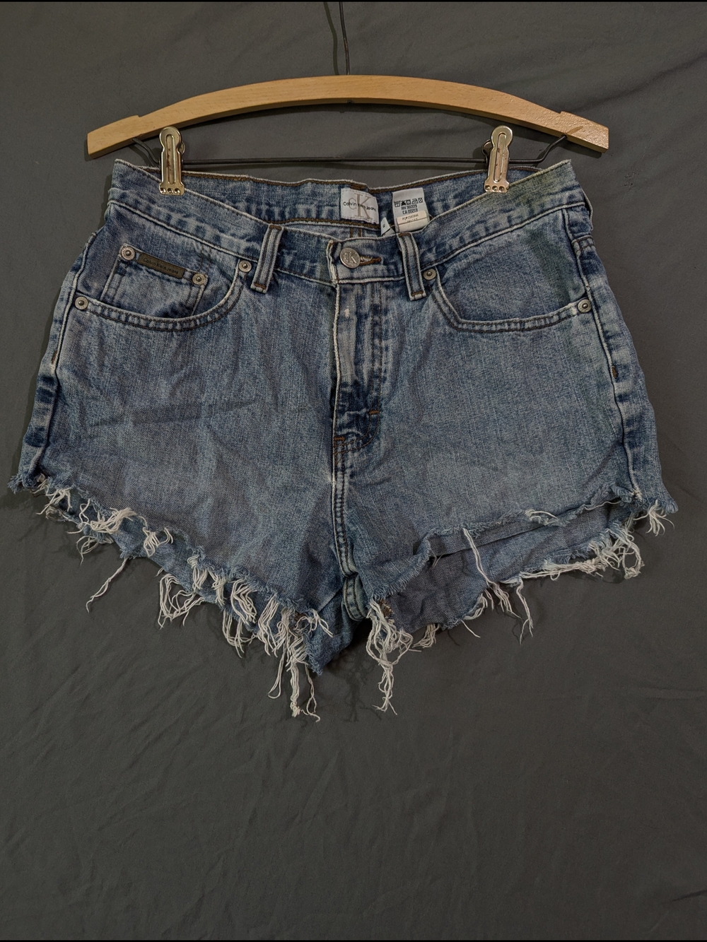Calvin Klein Jeans Distressed Light Blue Denim Cutoff Shorts